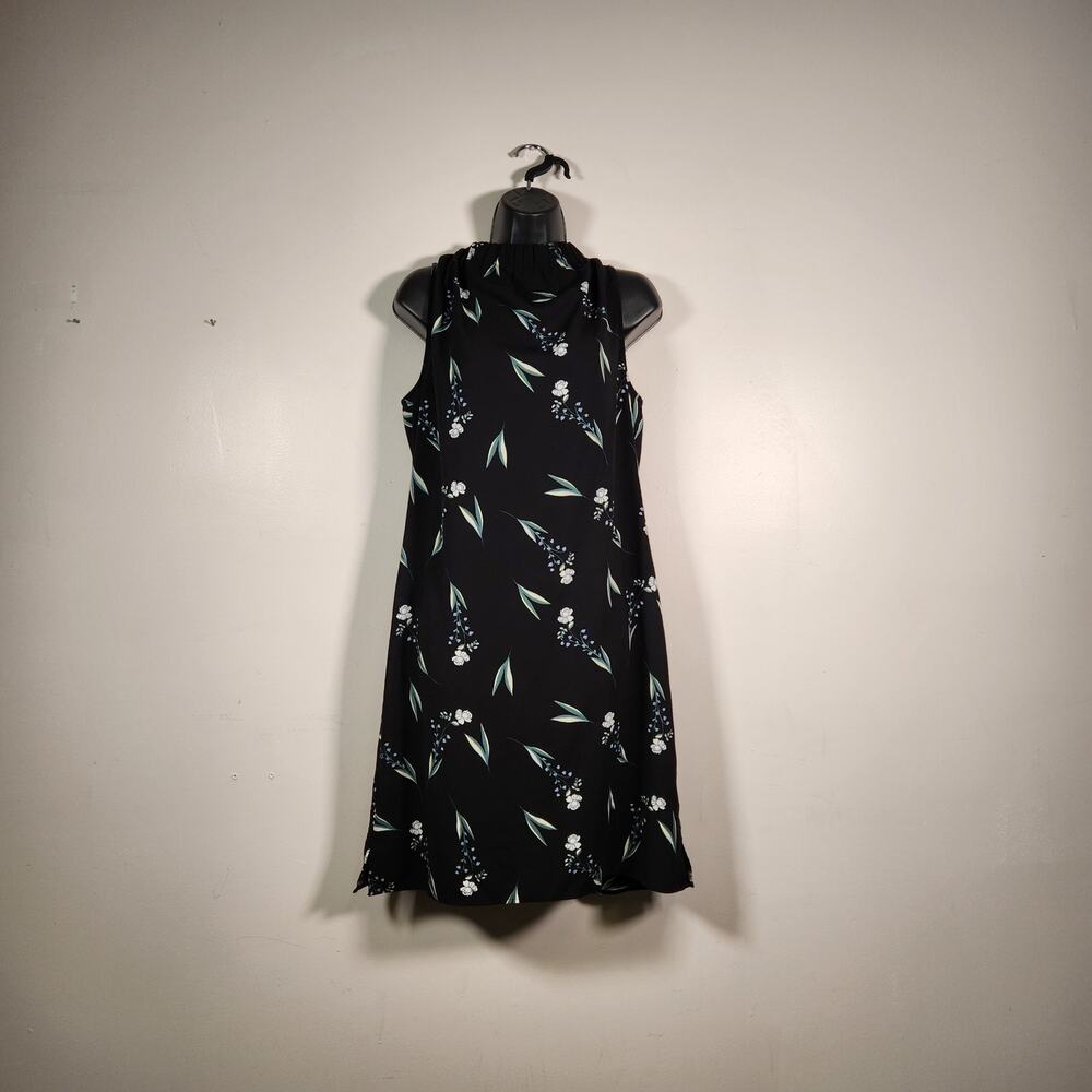 APT 9 Halter‎ Neck Mini Dress Womens Small Black Multi Floral Sleeveless Pockets